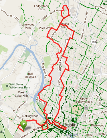 Central Austin Bike Route