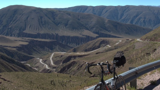 Looking back on the road/mountain I've just climbed.